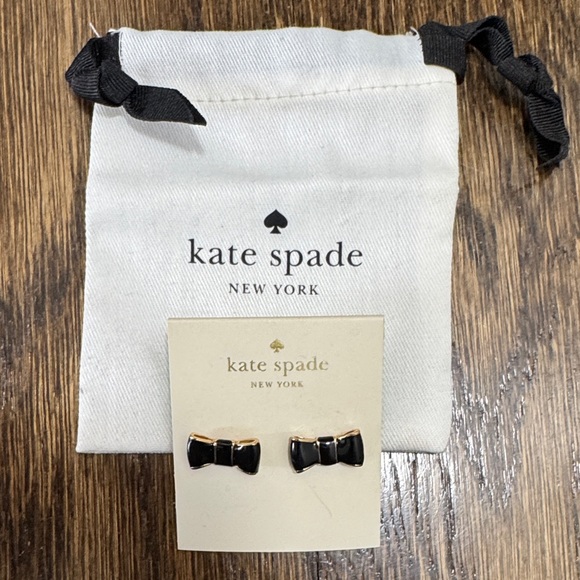 kate spade Jewelry - Kate Spade Black Bow Stud Earrings